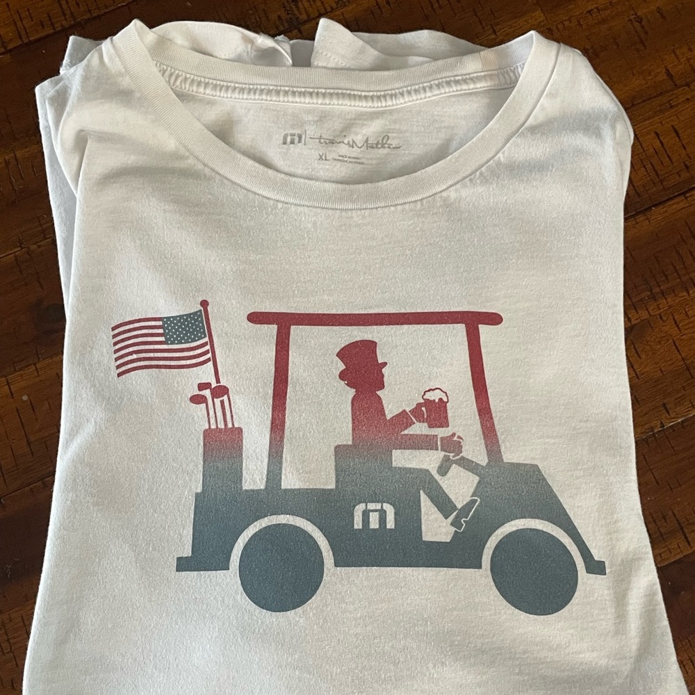 Travis Matthew Pledge To Beer USA golf cart XL tshirt